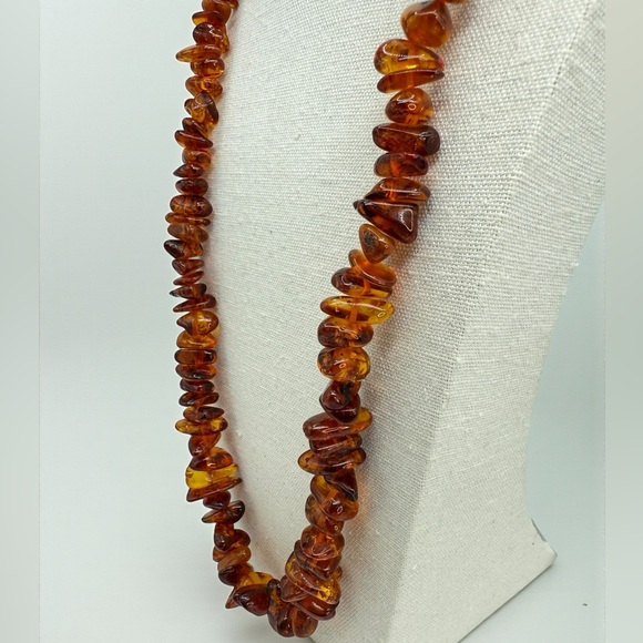Genuine Amber Graduated Nugget Necklace 26” Slip On No Clasp 54.5 grams - Picture 6 of 17